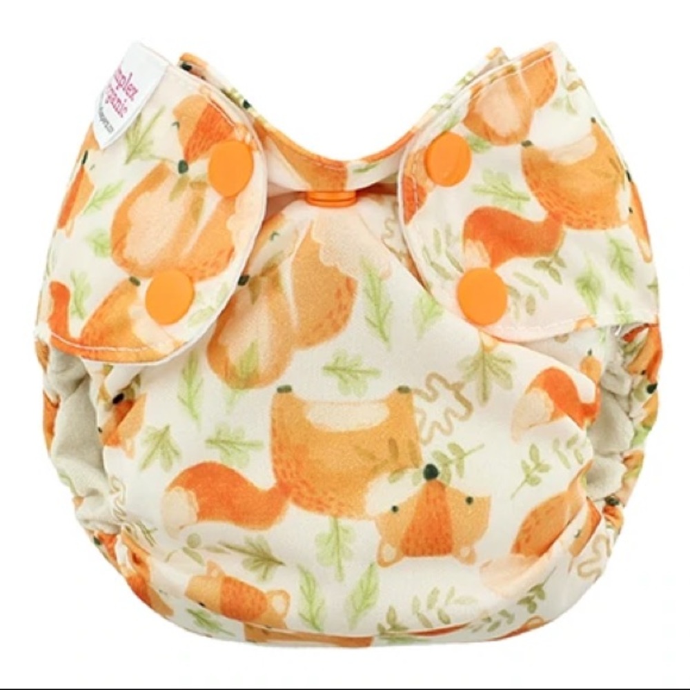 Newborn simplex in organic cotton gently used in Red Fox